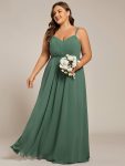 Convertible Chiffon Lace Open Back Spaghetti Straps Bridesmaid Dress – Eucalyptus