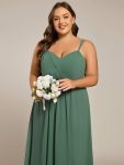 Convertible Chiffon Lace Open Back Spaghetti Straps Bridesmaid Dress – Eucalyptus