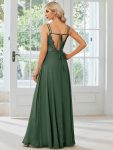 Convertible Chiffon Lace Open Back Spaghetti Straps Bridesmaid Dress – Eucalyptus