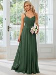Convertible Chiffon Lace Open Back Spaghetti Straps Bridesmaid Dress – Eucalyptus