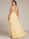 Convertible Chiffon Lace Open Back Spaghetti Straps Bridesmaid Dress – Yellow