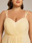 Convertible Chiffon Lace Open Back Spaghetti Straps Bridesmaid Dress – Yellow