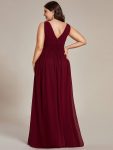 Chiffon Empire Waist Sleeveless Pleated Bridesmaid Dress – Burgundy