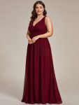 Chiffon Empire Waist Sleeveless Pleated Bridesmaid Dress – Burgundy