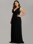 Chiffon Empire Waist Sleeveless Pleated Bridesmaid Dress – Black
