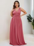Chiffon Empire Waist Sleeveless Pleated Bridesmaid Dress – Cameo Brown