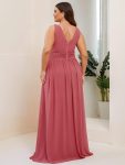 Chiffon Empire Waist Sleeveless Pleated Bridesmaid Dress – Cameo Brown