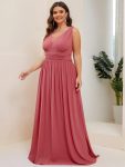Chiffon Empire Waist Sleeveless Pleated Bridesmaid Dress – Cameo Brown