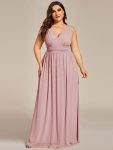 Chiffon Empire Waist Sleeveless Pleated Bridesmaid Dress – Dusty Rose