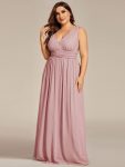 Chiffon Empire Waist Sleeveless Pleated Bridesmaid Dress – Dusty Rose
