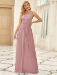 Chiffon Empire Waist Sleeveless Pleated Bridesmaid Dress – Dusty Rose