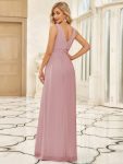 Chiffon Empire Waist Sleeveless Pleated Bridesmaid Dress – Dusty Rose