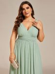 Chiffon Empire Waist Sleeveless Pleated Bridesmaid Dress – Mint Green