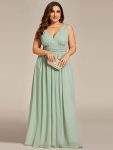 Chiffon Empire Waist Sleeveless Pleated Bridesmaid Dress – Mint Green