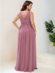 Chiffon Empire Waist Sleeveless Pleated Bridesmaid Dress – Purple Orchid