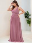 Chiffon Empire Waist Sleeveless Pleated Bridesmaid Dress – Purple Orchid