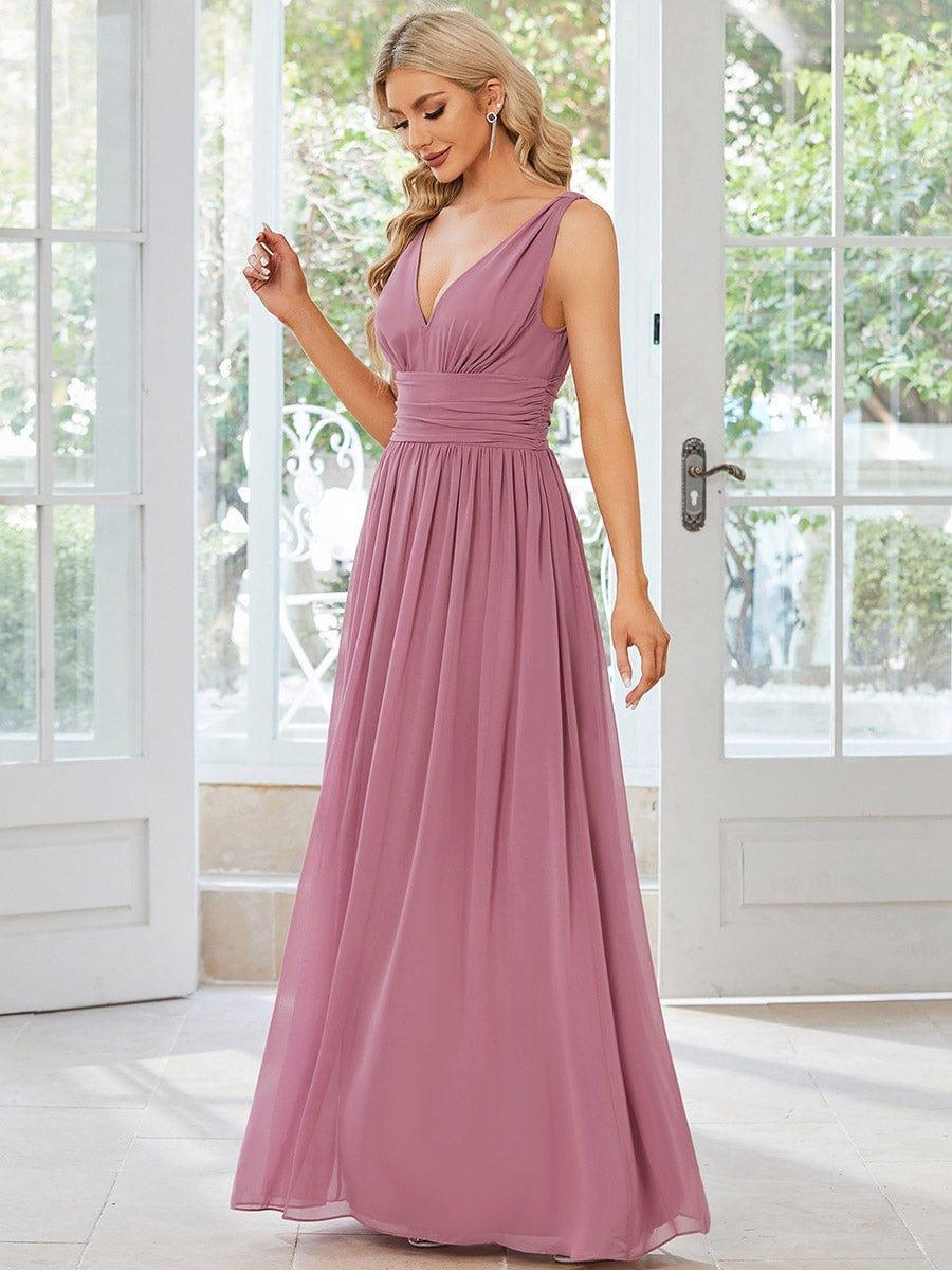 Chiffon Empire Waist Sleeveless Pleated Bridesmaid Dress - Purple Orchid Chiffon Empire Waist Sleeveless Pleated Bridesmaid Dress - Purple Orchid