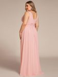 Chiffon Empire Waist Sleeveless Pleated Bridesmaid Dress – Pink