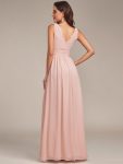 Chiffon Empire Waist Sleeveless Pleated Bridesmaid Dress – Pink