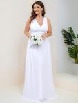 Chiffon Empire Waist Sleeveless Pleated Bridesmaid Dress – White