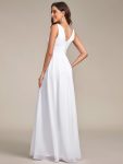 Chiffon Empire Waist Sleeveless Pleated Bridesmaid Dress – White