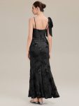 Jacquard Knit Sleeveless Evening Dress – Black