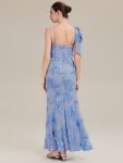 Jacquard Knit Sleeveless Evening Dress – Ice Blue