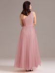 Chic A-Line One-Shoulder Tulle Maxi Bridesmaid Dress – Dusty Rose