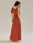 Thigh-High Slit Chiffon Sleeveless Maxi Dress – Burnt Orange