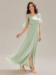 Thigh-High Slit Chiffon Sleeveless Maxi Dress – Mint Green
