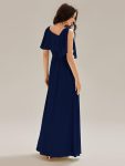 Thigh-High Slit Chiffon Sleeveless Maxi Dress – Navy Blue