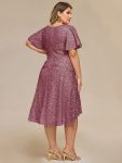 Plus Size Sequin Ruffle Sleeve Formal Dress – Purple Orchid