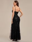 Slit Sequin Mermaid Formal Dress – Black