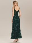See-through Sequin Mermaid Formal Evening Dress – Dark Green