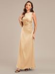 Backless Satin Sleeveless Bridesmaid Dress – Champagne