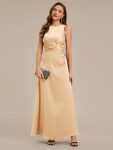 Backless Satin Sleeveless Bridesmaid Dress – Champagne