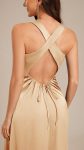 Backless Satin Sleeveless Bridesmaid Dress – Champagne