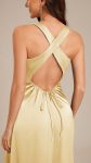 Backless Satin Sleeveless Bridesmaid Dress – Yellow