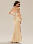 Lace-Up Satin Mermaid Maxi Dress – Champagne