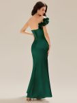 Lace-Up Satin Mermaid Maxi Dress – Dark Green