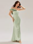 Lace-Up Satin Mermaid Maxi Dress – Mint Green