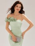 Lace-Up Satin Mermaid Maxi Dress – Mint Green