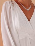 Glitter Twist Knot A-Line Wedding Dress(Final Sale) – Cream